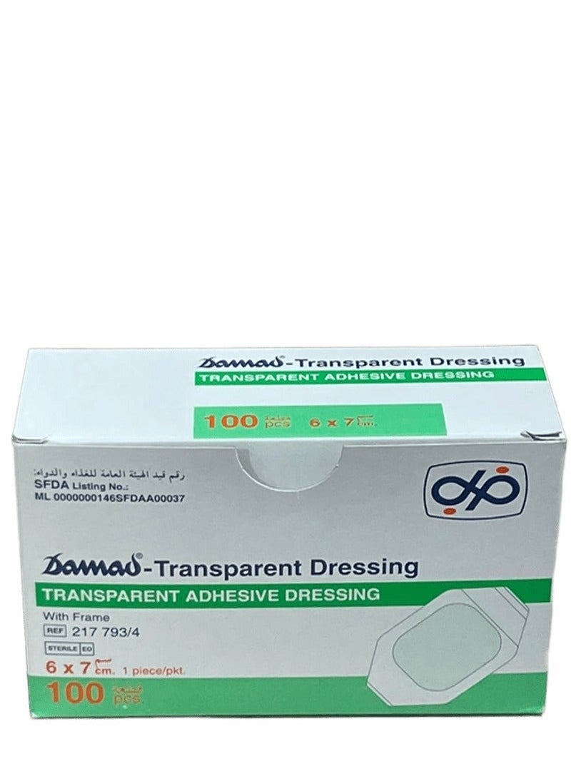 damad Transparent Dressing Bandage - Transparent Adhesive Keyboard Bandage, 100 Pieces, 6*7cm - Image 1